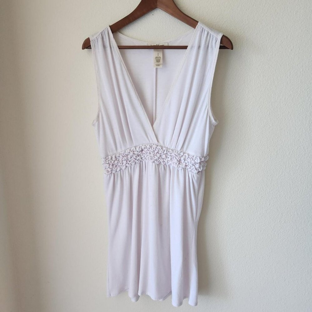 Laundry by Design White Mini Dress Y2k Greek Goddess Style Sz M summer festivals